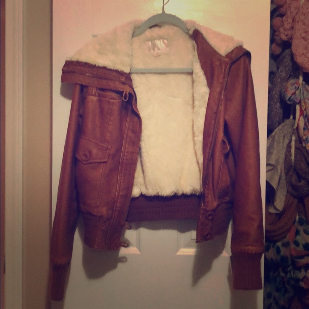 Brown classic bomber jacket